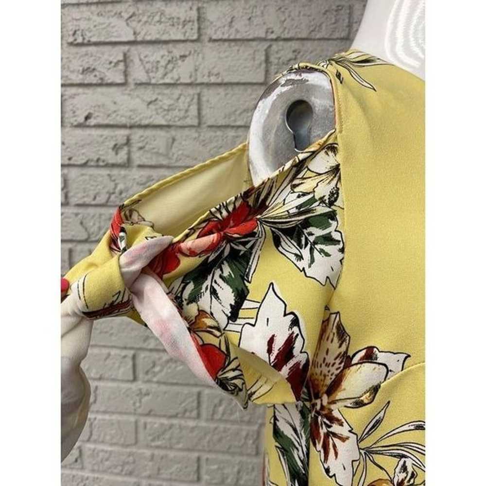 Zara Basic Floral Cold Shoulder A-Line Dress Size… - image 8