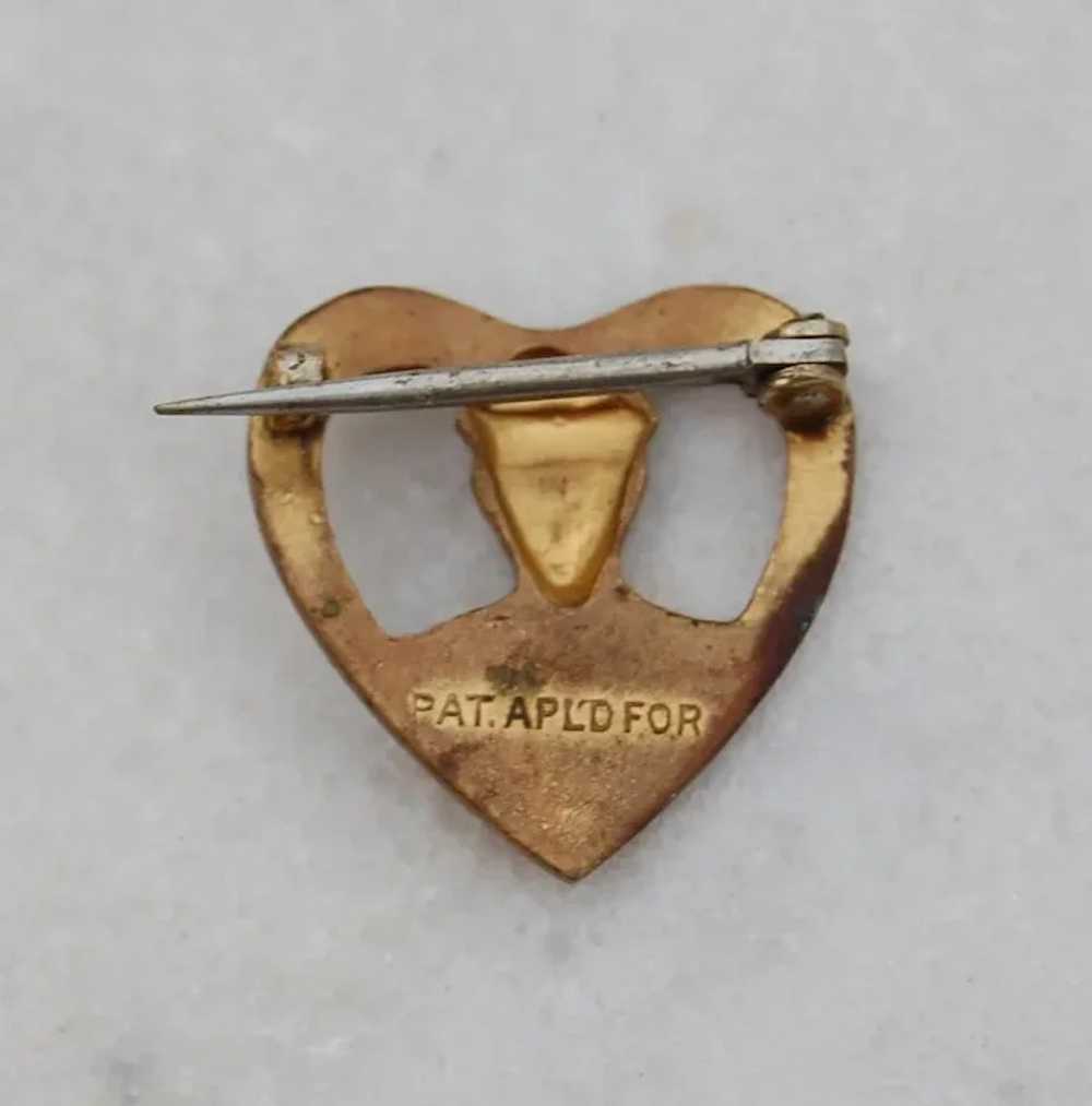 Vintage Sweetheart Navy Sailor Pin Marked "Somewh… - image 2
