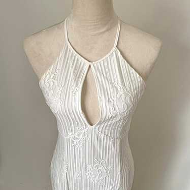 gorgeous white lace halter dress - image 1
