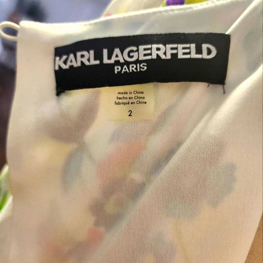 Karl Lagerfeld Paris size 2 Floral Sheath Dress s… - image 9
