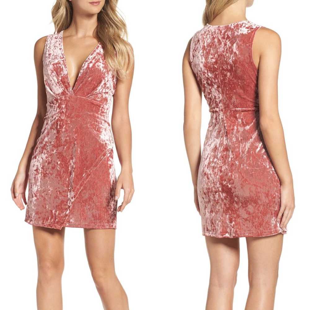 Fraiche by J Pink Velvet Minidress Orig $99 - image 1