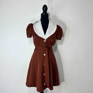 Vintage 1970 preppy polyester dress - image 1