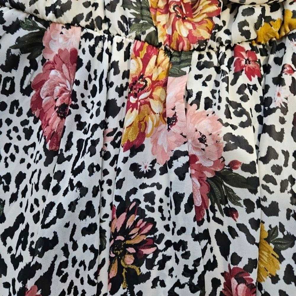 Torrid Leopard Floral Midi Chiffon Pleated Dress - image 7