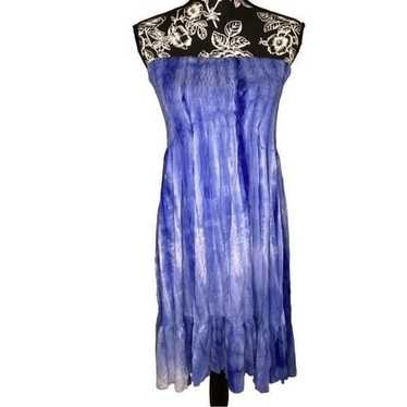 India Boutique Strapless Dress Ruffles Tie Dye Bo… - image 1
