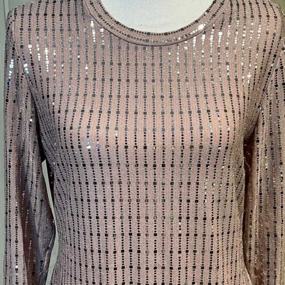 Women's Morgan & Co. Pink Sequin Dress Size XL - image 2