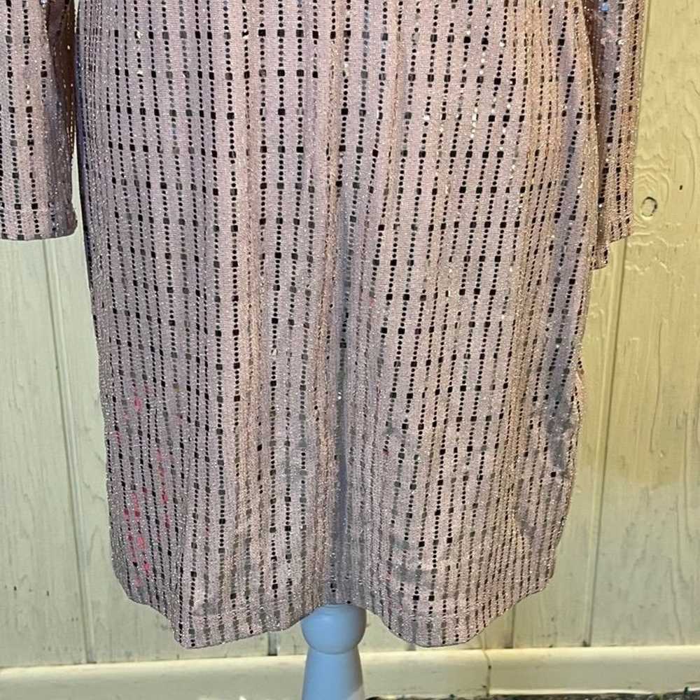 Women's Morgan & Co. Pink Sequin Dress Size XL - image 3
