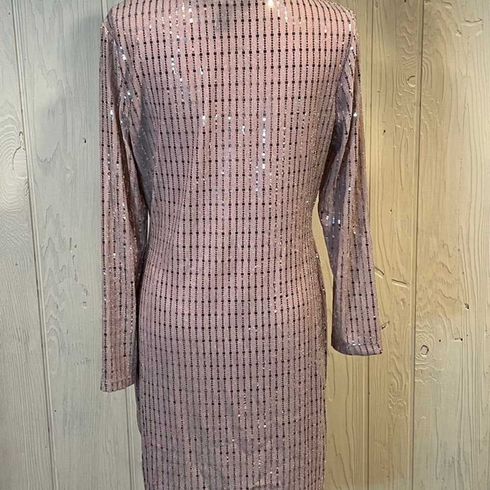 Women's Morgan & Co. Pink Sequin Dress Size XL - image 5