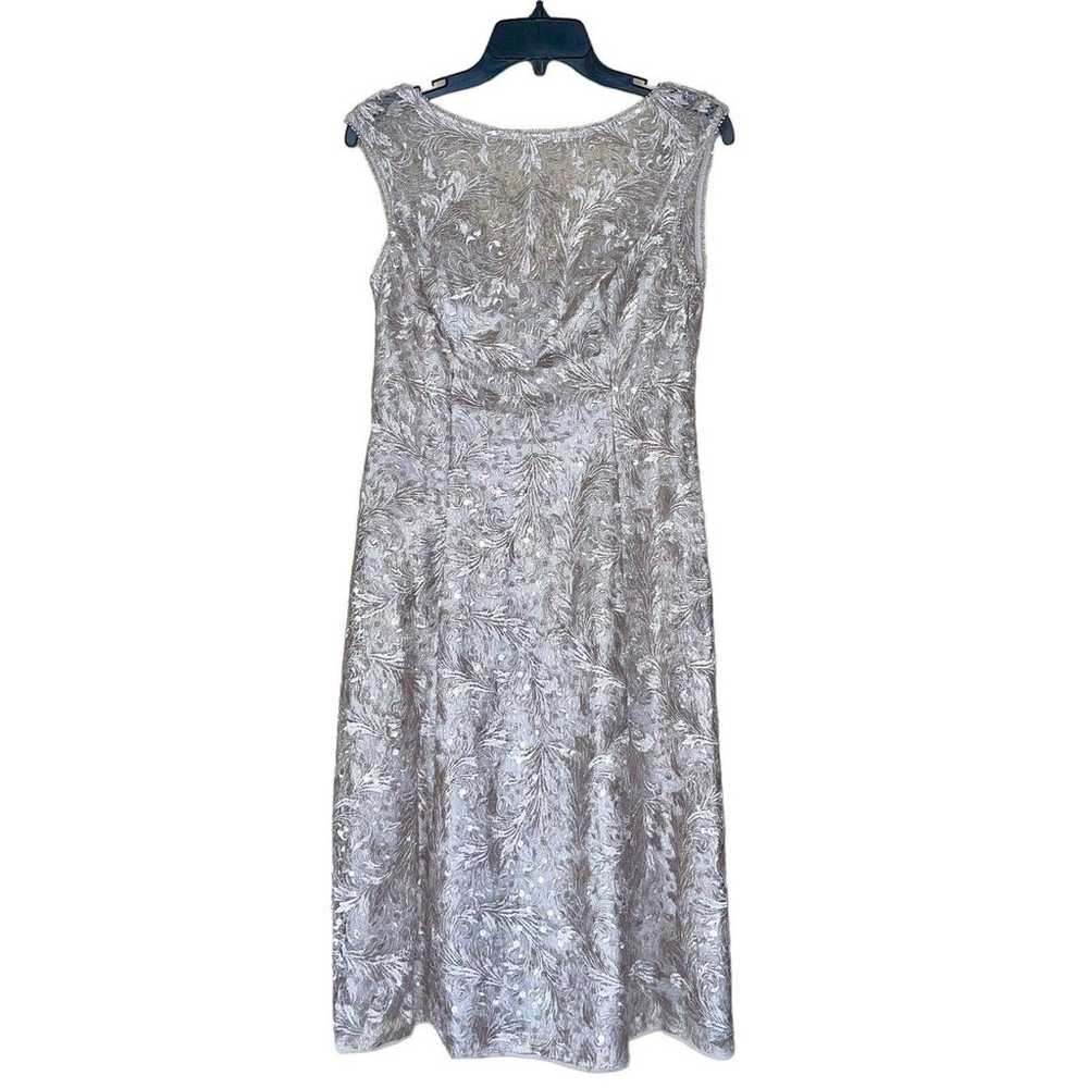 Adrianna Papell Champaign Beige Lace Sequin Dress… - image 2