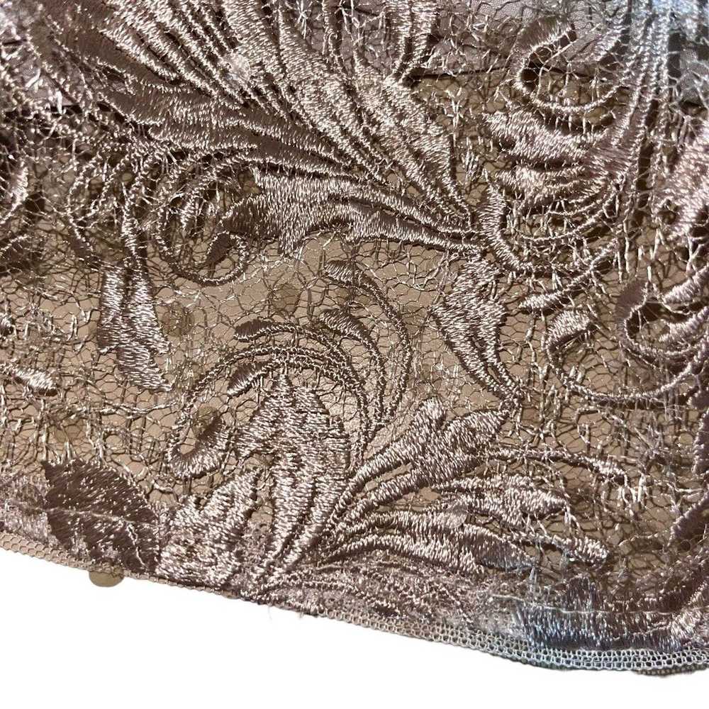 Adrianna Papell Champaign Beige Lace Sequin Dress… - image 7