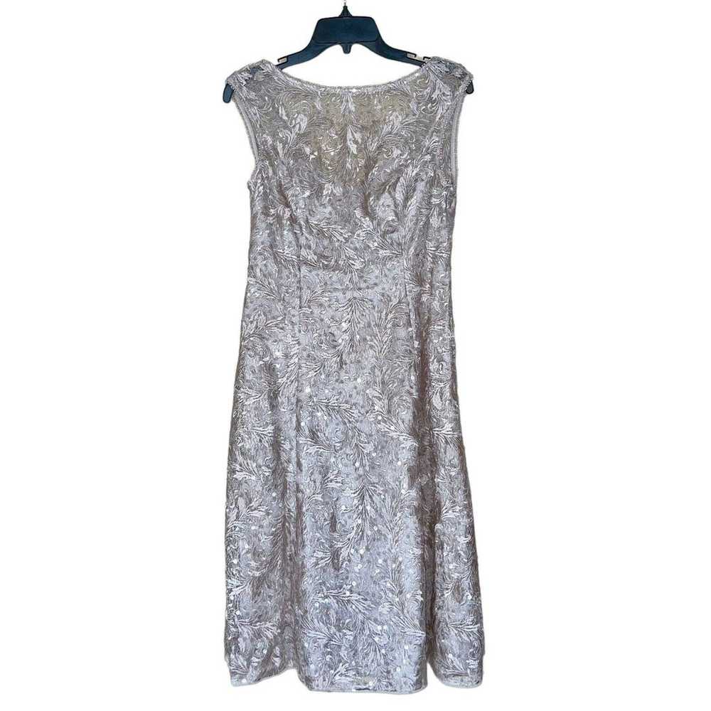 Adrianna Papell Champaign Beige Lace Sequin Dress… - image 9