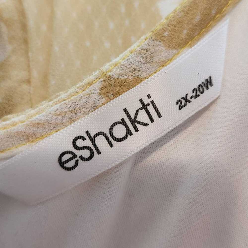 eShakti Yellow Floral Midi Dress Plus Size 2X 20W - image 2