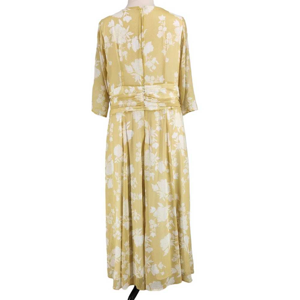 eShakti Yellow Floral Midi Dress Plus Size 2X 20W - image 4