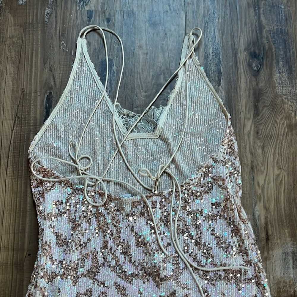 Free People Rise and Sun Sequin Mini Dress with L… - image 11