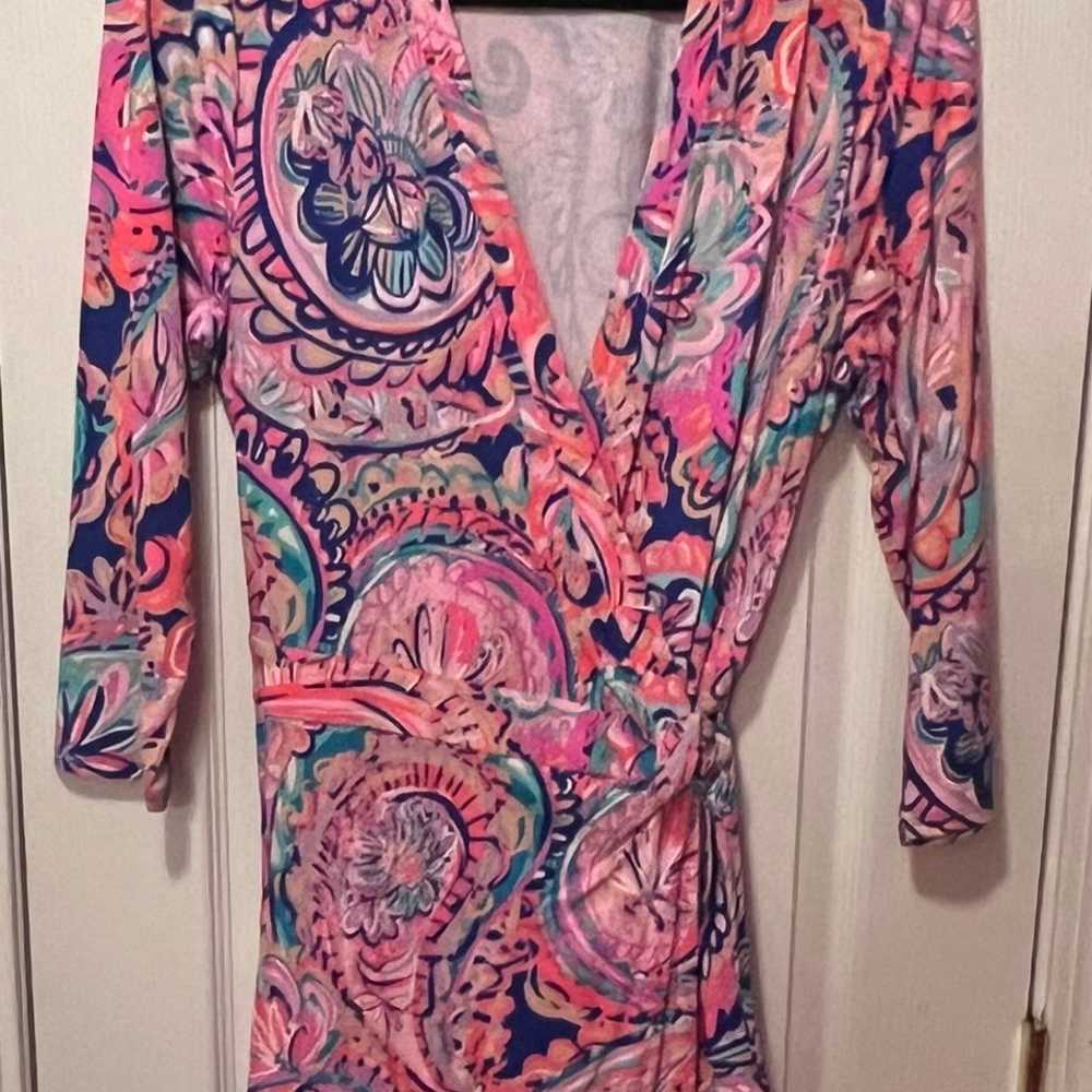 Large Lilly Pulitzer Blue Current Drop Me A Lime … - image 2