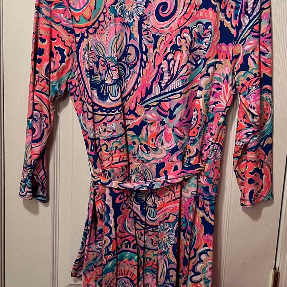 Large Lilly Pulitzer Blue Current Drop Me A Lime … - image 3