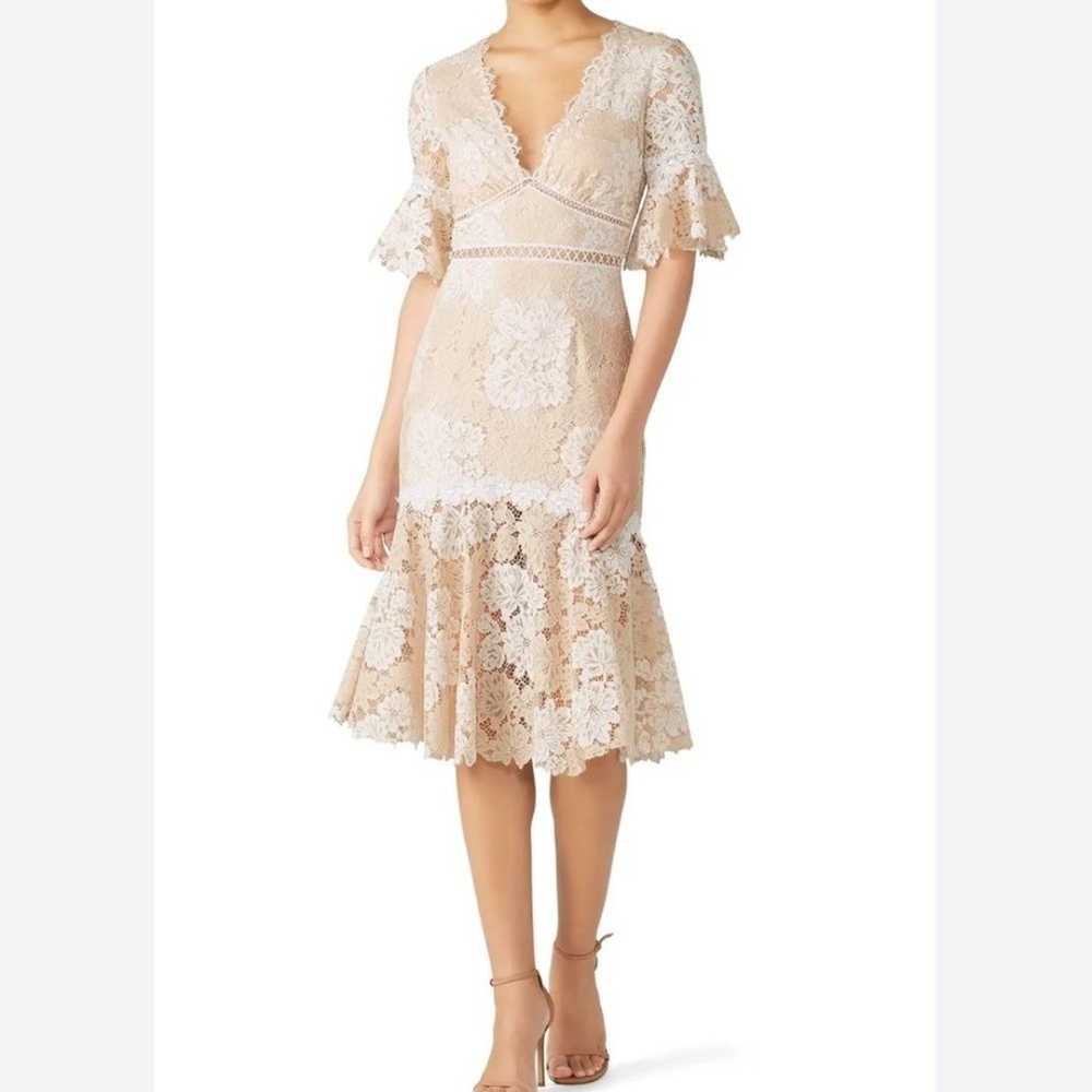 Saylor Maggy Floral Lace Dress Size S Women V Nec… - image 1