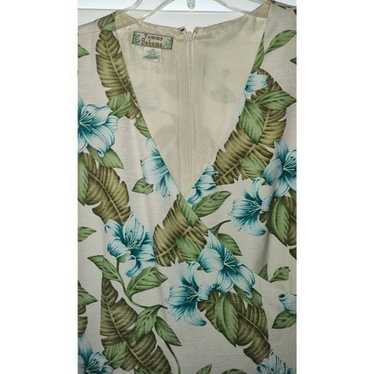 TOMMY BAHAMA 100% Silk Tropical Palm Floral Dress… - image 1