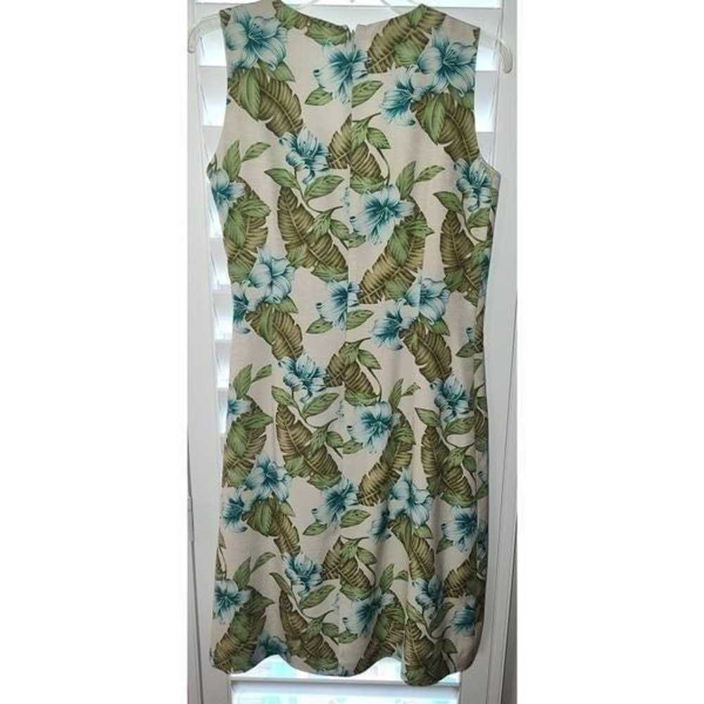 TOMMY BAHAMA 100% Silk Tropical Palm Floral Dress… - image 2