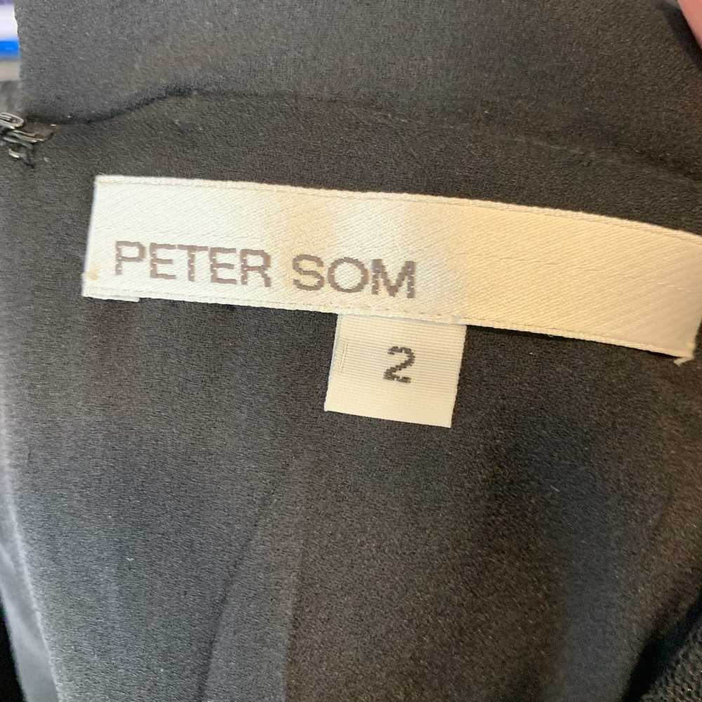PETER SOM Sheath Dress Size 2 Mini Wool Purple Bl… - image 3