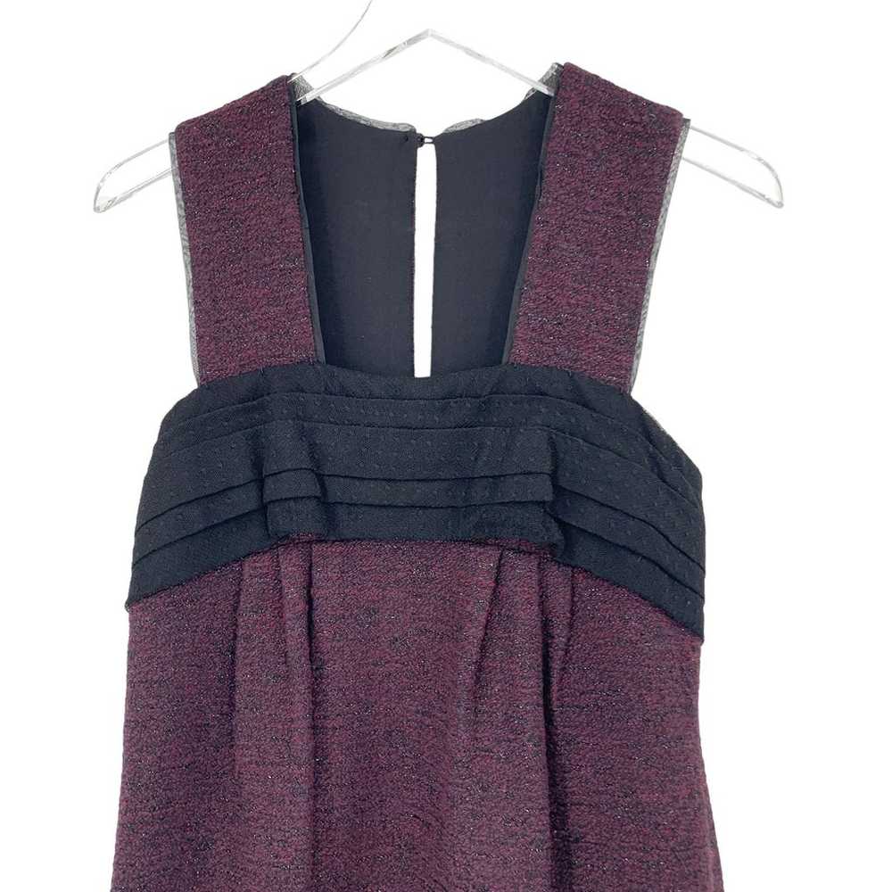 PETER SOM Sheath Dress Size 2 Mini Wool Purple Bl… - image 4