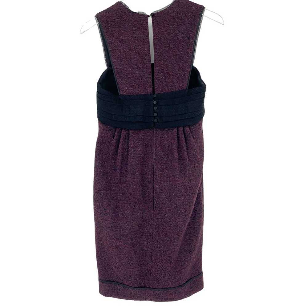 PETER SOM Sheath Dress Size 2 Mini Wool Purple Bl… - image 6