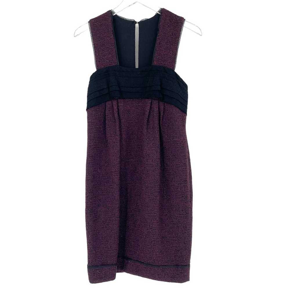 PETER SOM Sheath Dress Size 2 Mini Wool Purple Bl… - image 7