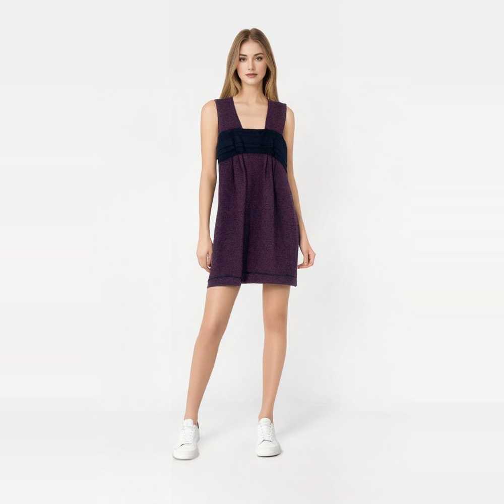 PETER SOM Sheath Dress Size 2 Mini Wool Purple Bl… - image 8