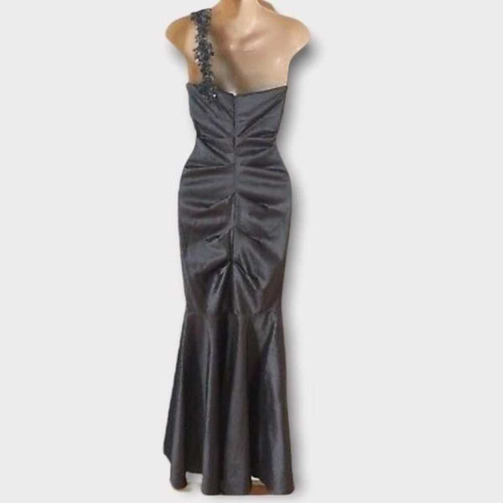 XSCAPE BY JOANNA CHEN Pewter Gray Ruched One Shou… - image 2