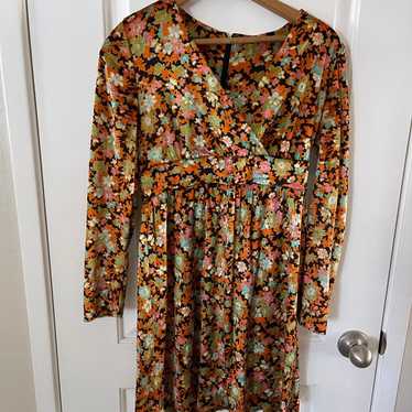 Vintage 1960s floral colorful retro dress