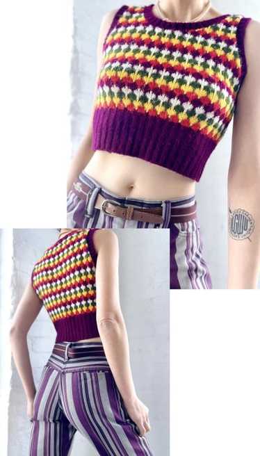 70s knit geometric top
