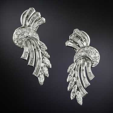 Mid-Century Diamond Earrings - image 1
