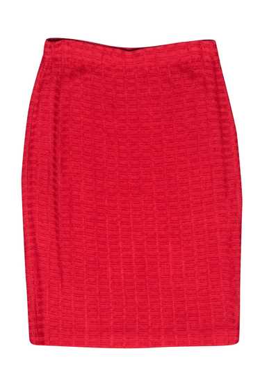 St. John - Red Knit Pencil Skirt Sz 6 - image 1