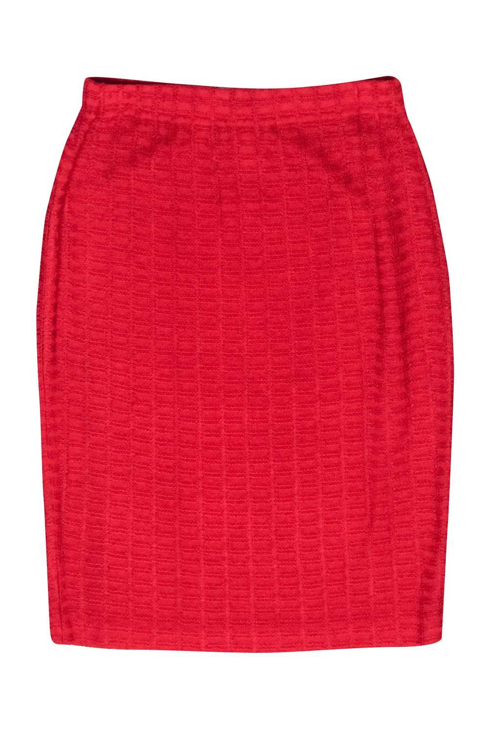 St. John - Red Knit Pencil Skirt Sz 6 - image 2