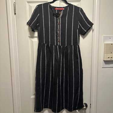 Pyne & Smith Salem Stripe XS Linen Dress Altered