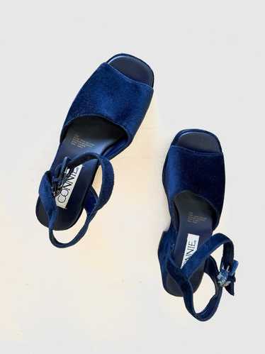 connie blue velvet platforms (7) | Used, Secondhan