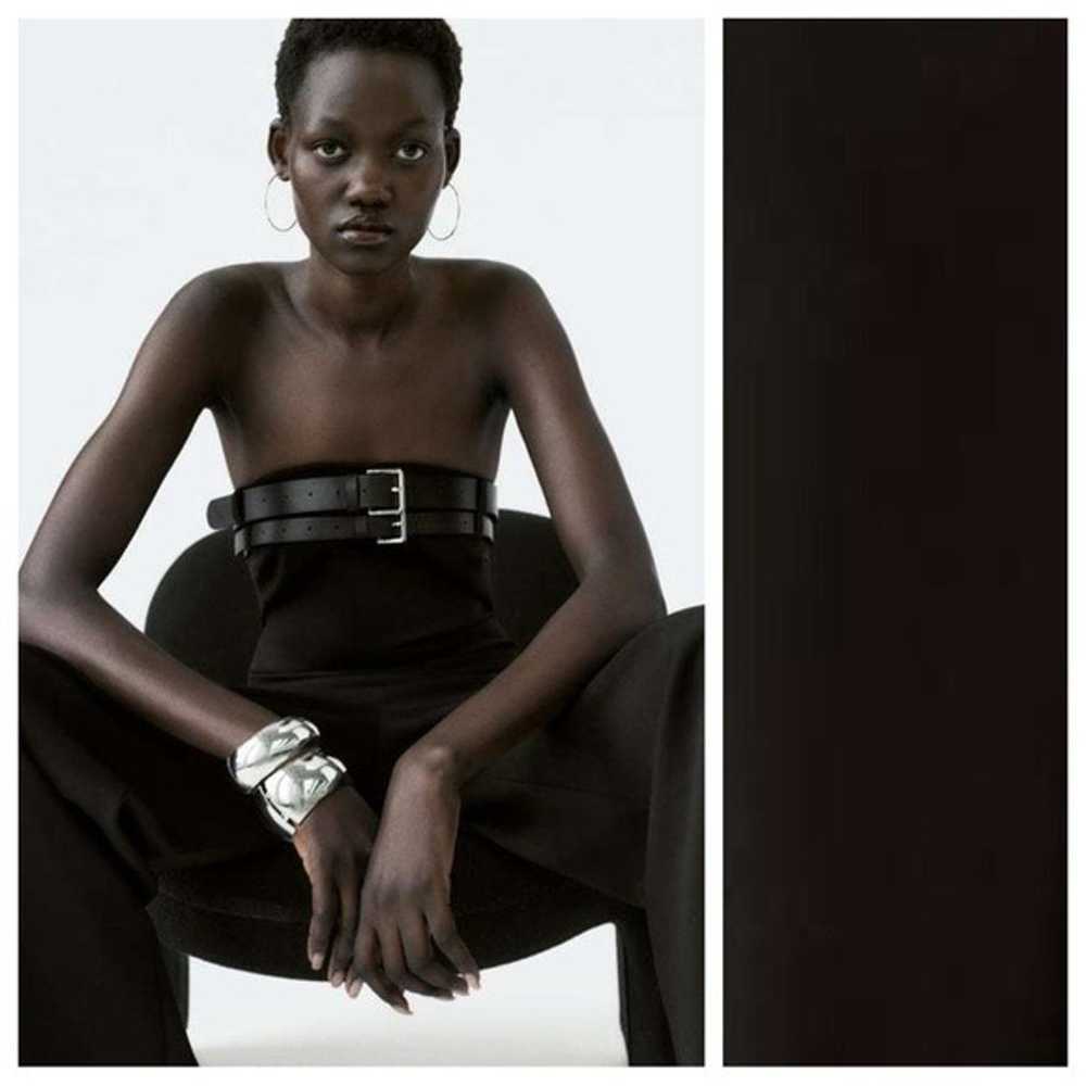 NWOT. Zara Black Belted Strapless Off-the-Shoulde… - image 3