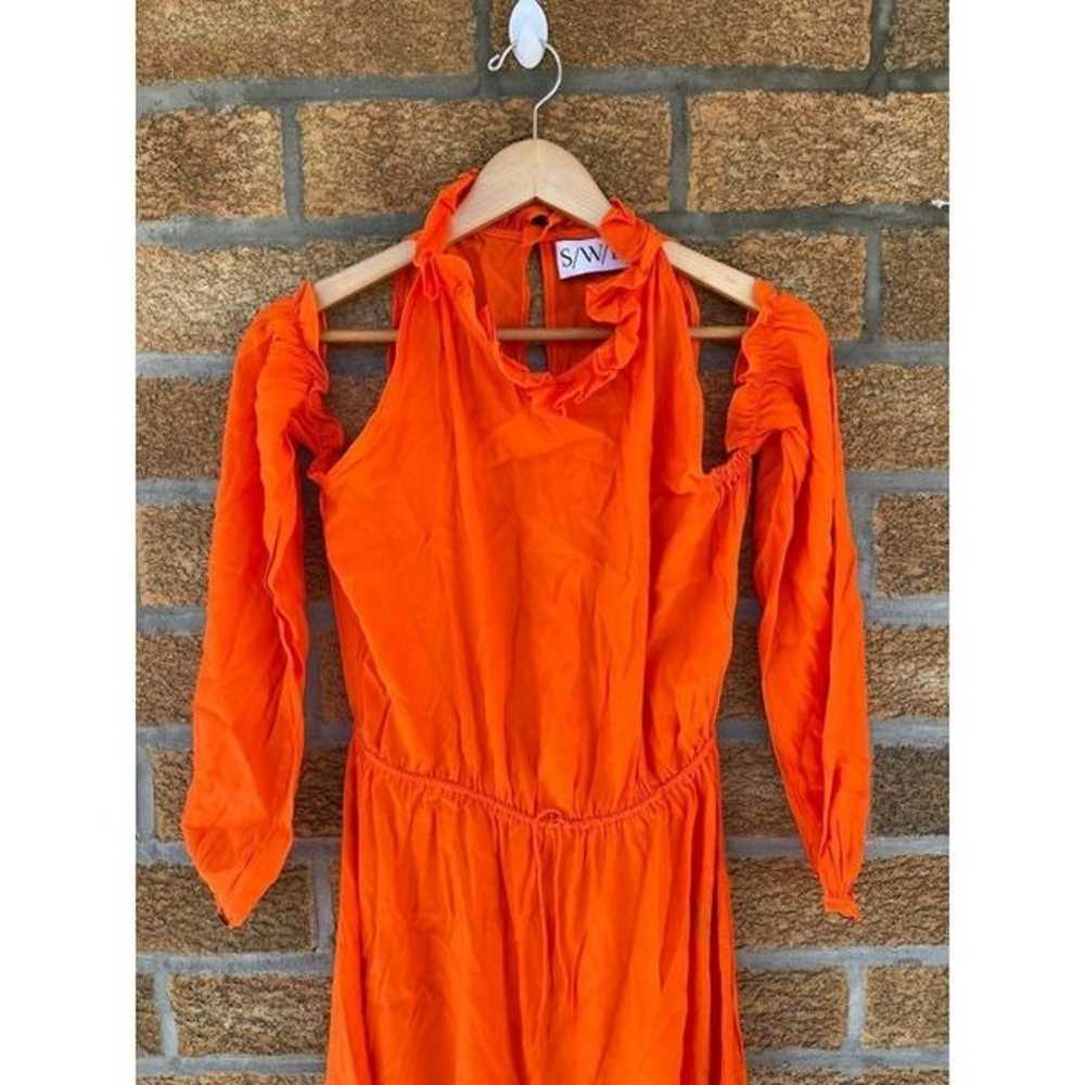 revolve swf maxi orange ruffle dress med - image 2