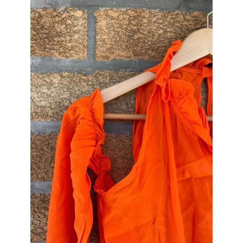 revolve swf maxi orange ruffle dress med - image 5