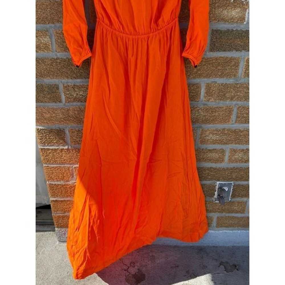 revolve swf maxi orange ruffle dress med - image 9
