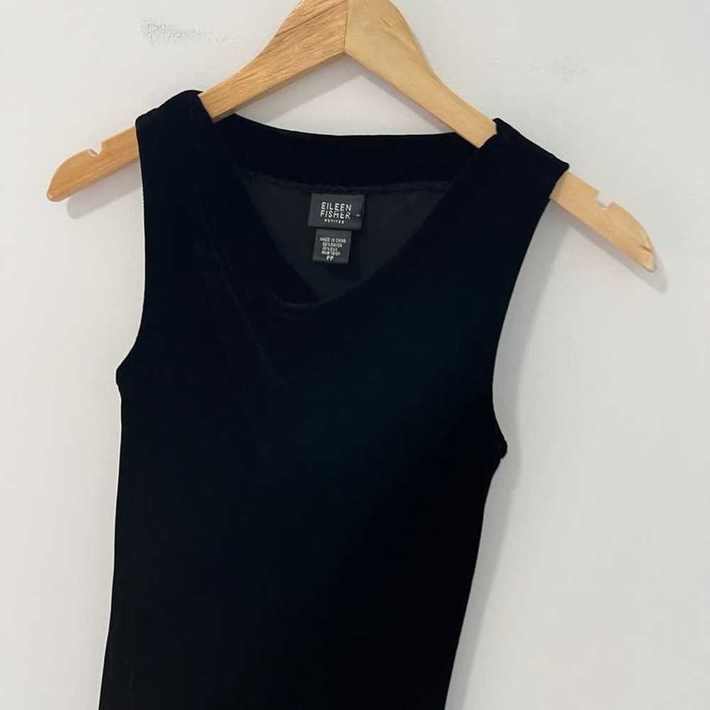 Eileen Fisher Black Velvet Maxi Dress Size Small - image 3