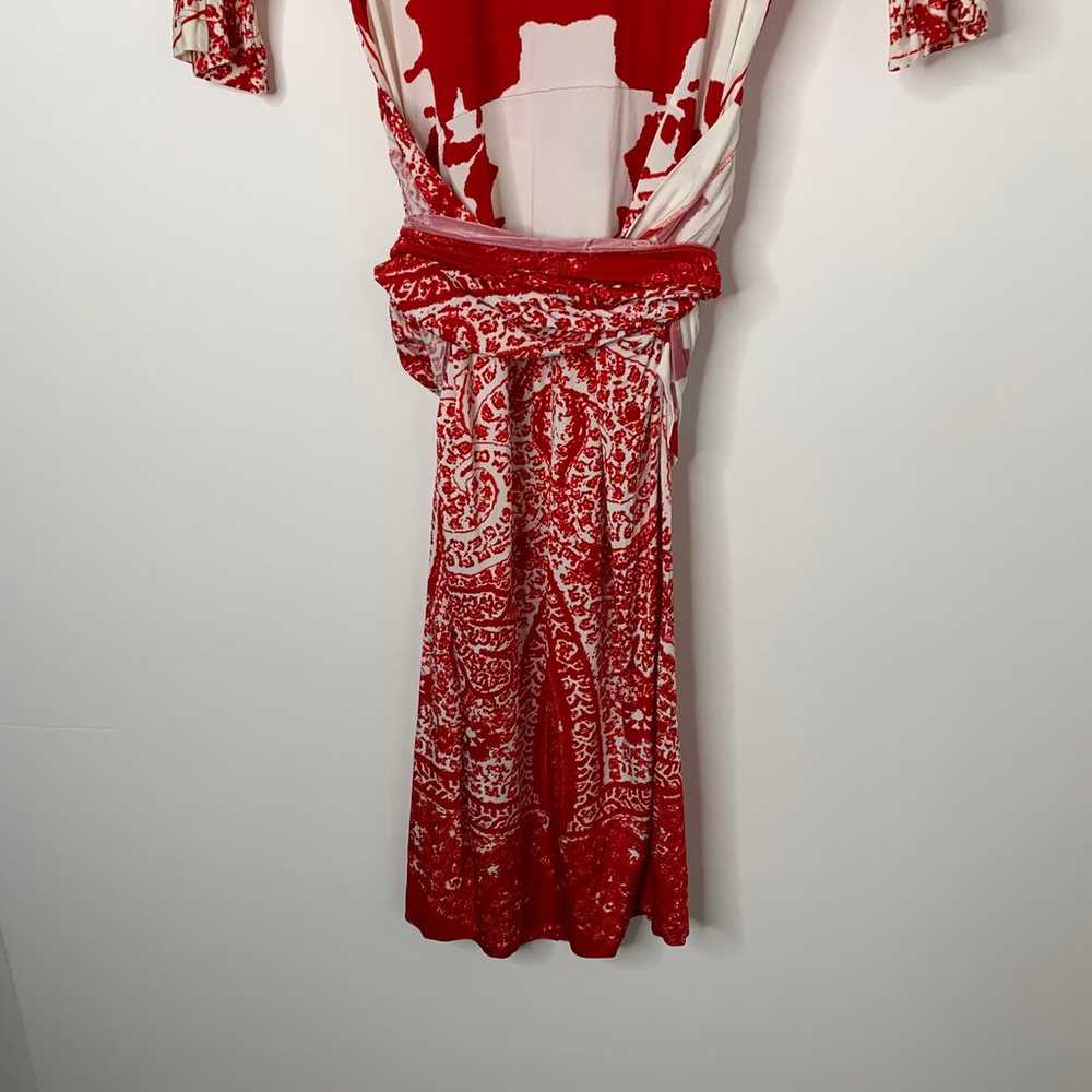 Etro Milano Paisley Midi White and Red Dress Wome… - image 7