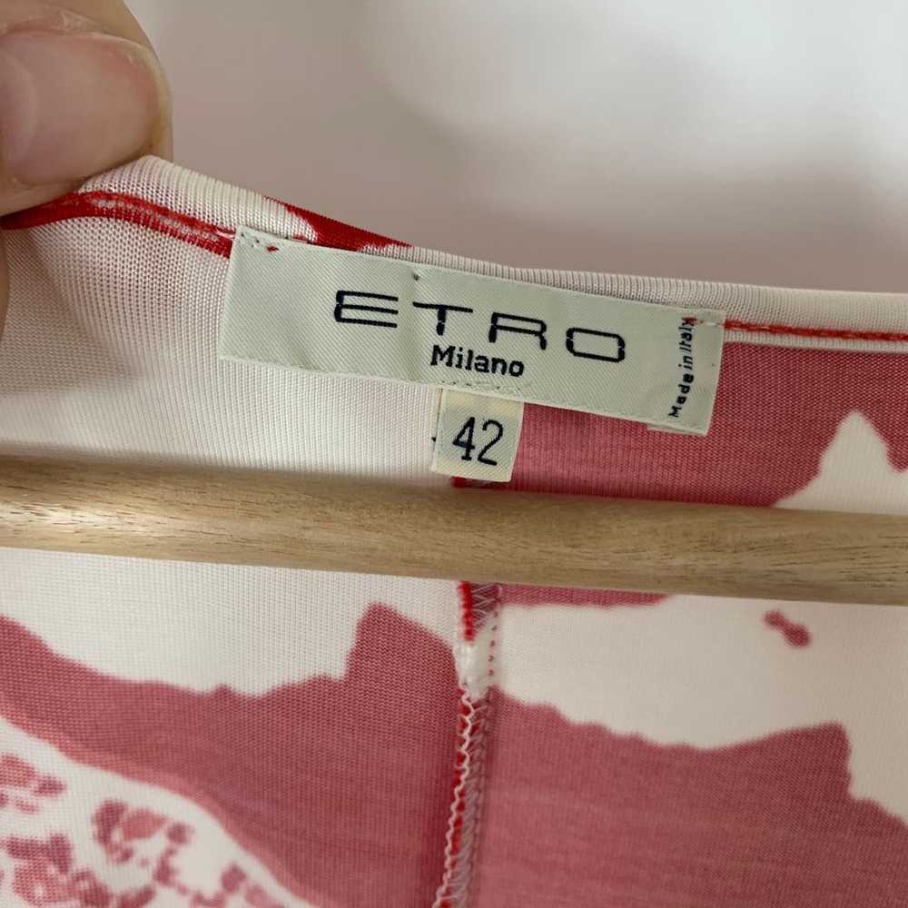 Etro Milano Paisley Midi White and Red Dress Wome… - image 9