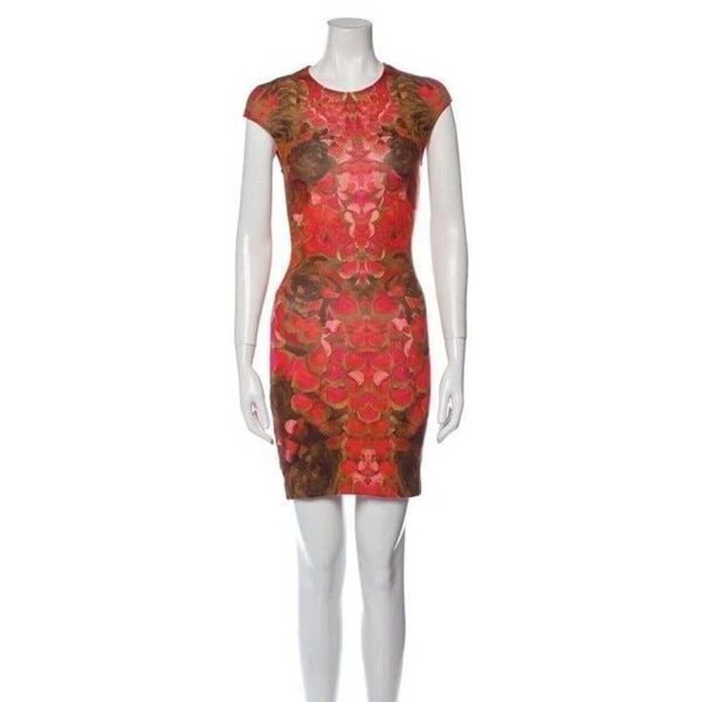 alexander mcqueen authentic red pink brown floral… - image 3