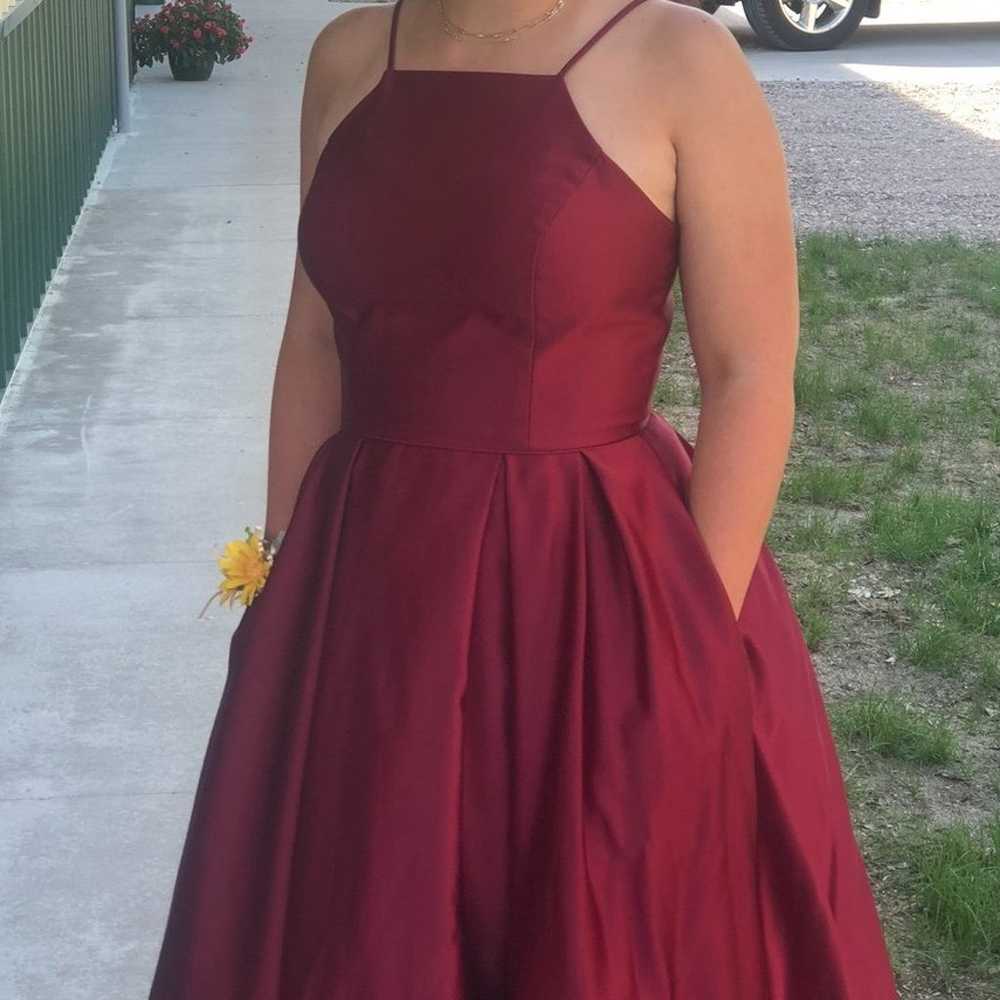 Prom dress size 8 burgundy - image 3