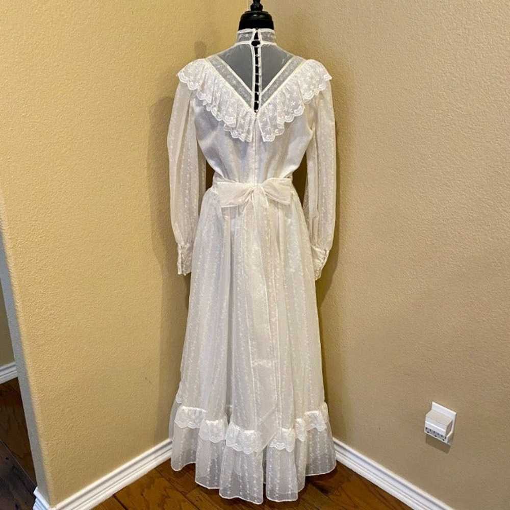 Vintage Victorian 60's, 70's Wedding Dress Prairi… - image 2