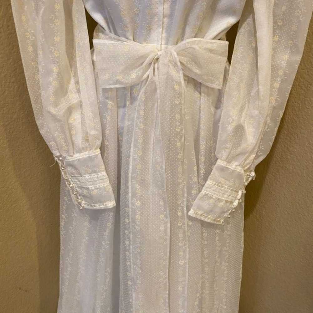 Vintage Victorian 60's, 70's Wedding Dress Prairi… - image 6