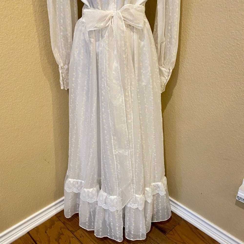 Vintage Victorian 60's, 70's Wedding Dress Prairi… - image 7