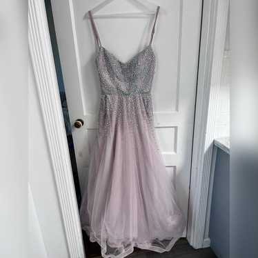 La Femme 27750 Mauve Dress Diamond Embellished For