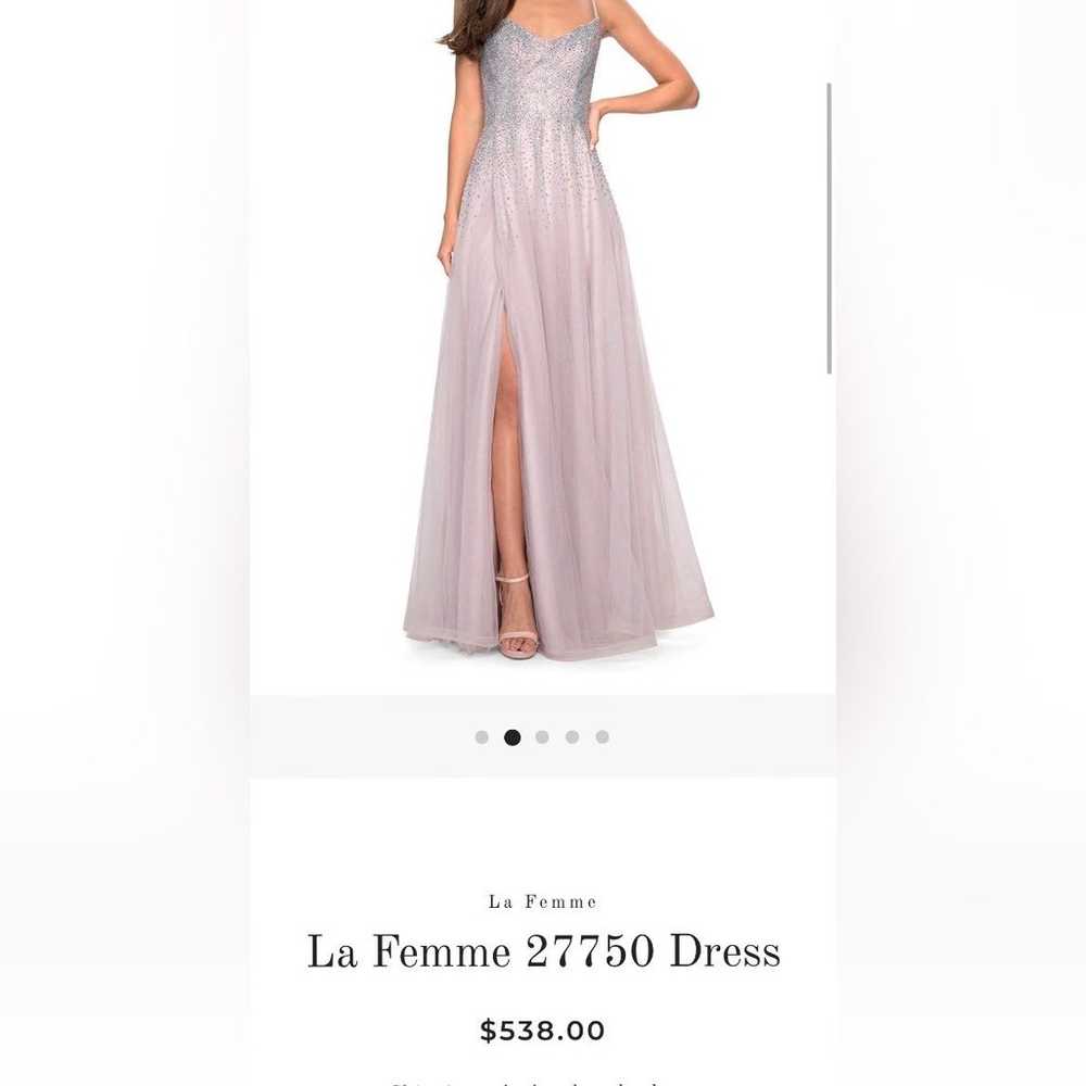 La Femme 27750 Mauve Dress Diamond Embellished Fo… - image 2