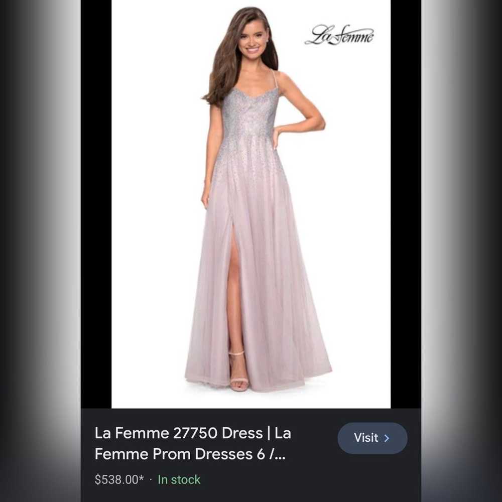 La Femme 27750 Mauve Dress Diamond Embellished Fo… - image 3